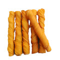 Qingdao beef flavor bone retriever rawhide braided ring dog chews